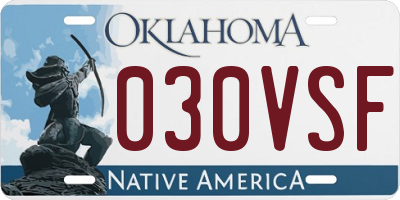 OK license plate 030VSF