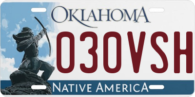 OK license plate 030VSH