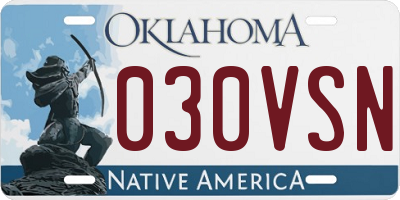 OK license plate 030VSN