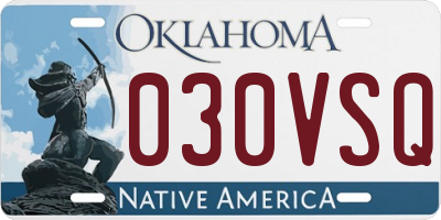 OK license plate 030VSQ