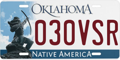 OK license plate 030VSR