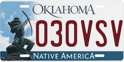 OK license plate 030VSV