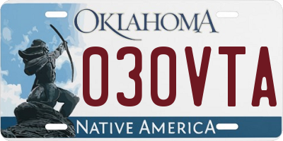 OK license plate 030VTA