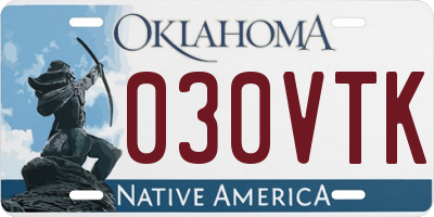 OK license plate 030VTK