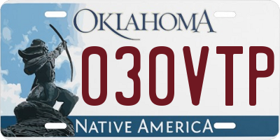 OK license plate 030VTP