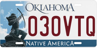 OK license plate 030VTQ