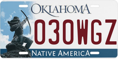 OK license plate 030WGZ