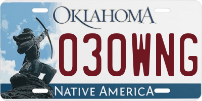 OK license plate 030WNG