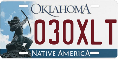 OK license plate 030XLT