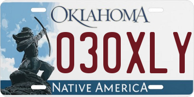 OK license plate 030XLY