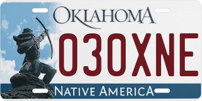 OK license plate 030XNE