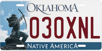 OK license plate 030XNL