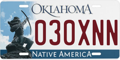 OK license plate 030XNN