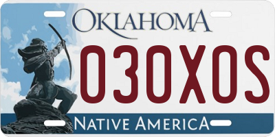 OK license plate 030XOS