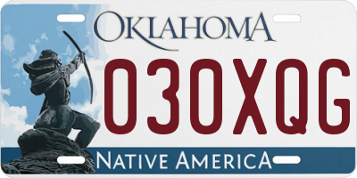 OK license plate 030XQG