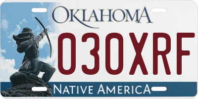 OK license plate 030XRF