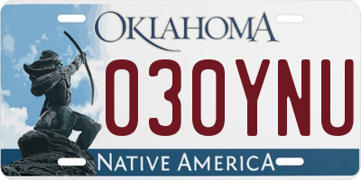 OK license plate 030YNU