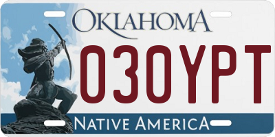 OK license plate 030YPT