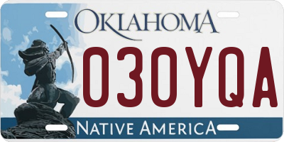OK license plate 030YQA
