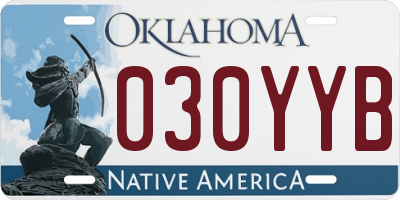OK license plate 030YYB