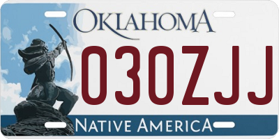 OK license plate 030ZJJ