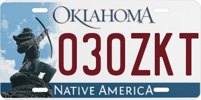 OK license plate 030ZKT