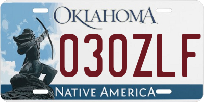 OK license plate 030ZLF