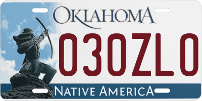 OK license plate 030ZLO