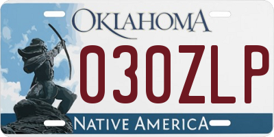 OK license plate 030ZLP