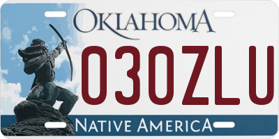 OK license plate 030ZLU