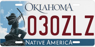 OK license plate 030ZLZ