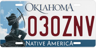 OK license plate 030ZNV