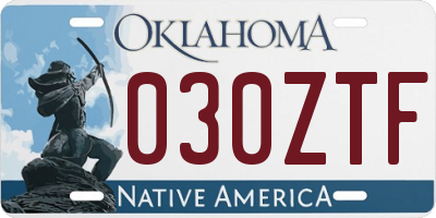OK license plate 030ZTF
