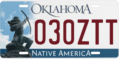 OK license plate 030ZTT