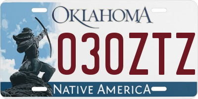 OK license plate 030ZTZ