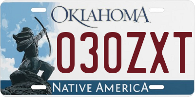 OK license plate 030ZXT
