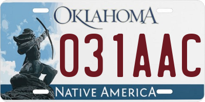 OK license plate 031AAC