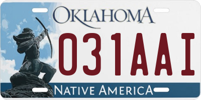 OK license plate 031AAI