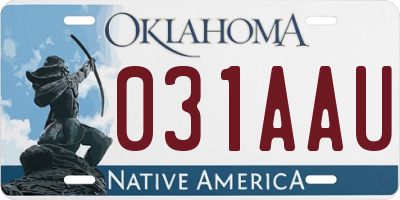 OK license plate 031AAU