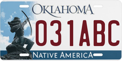 OK license plate 031ABC