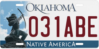 OK license plate 031ABE