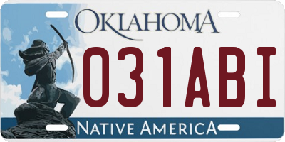 OK license plate 031ABI