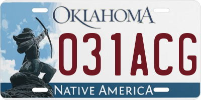OK license plate 031ACG