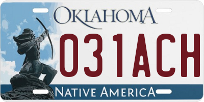 OK license plate 031ACH