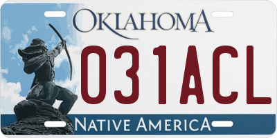 OK license plate 031ACL