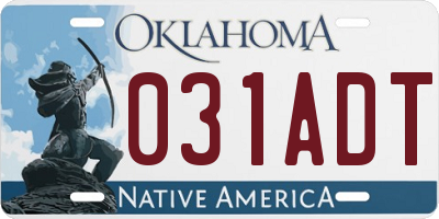 OK license plate 031ADT