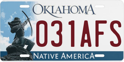 OK license plate 031AFS