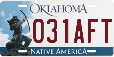 OK license plate 031AFT