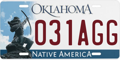 OK license plate 031AGG