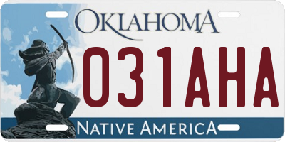 OK license plate 031AHA